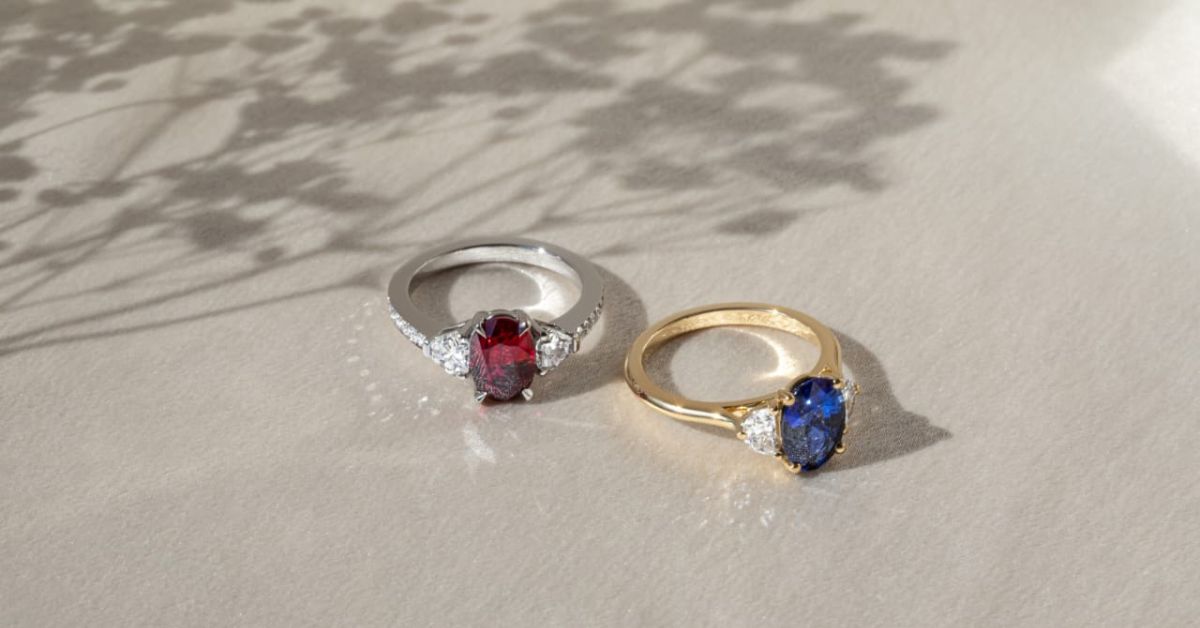 Sapphire Gold Engagement Ring